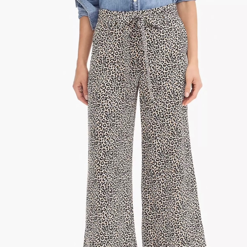 J. Crew size 6 cheetah wide leg pants